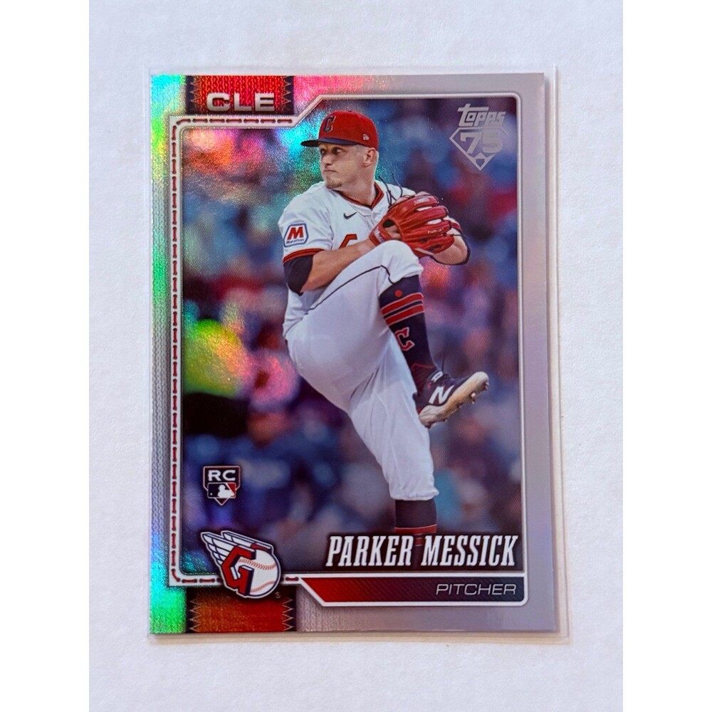 2026 Topps Series 1 Foilboard Parallel #67 Parker Messick Guardians RC